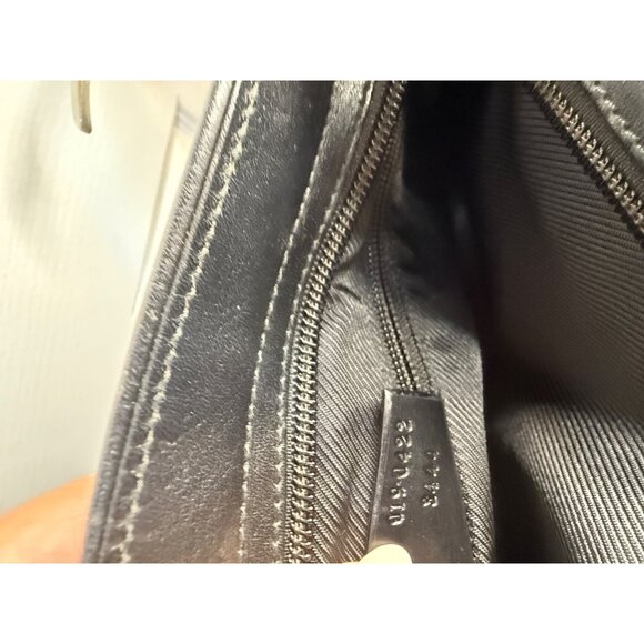 Authentic Gucci GG Supreme Canvas & Leather Shoulder Bag Beige/Black Adjustable - Picture 9 of 10